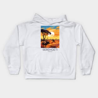 A Pop Art Travel Print of the Serengeti National Park - Tanzania Kids Hoodie